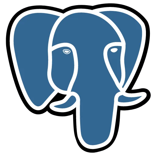 Tête d'éléphant stylisée en bleu avec logo central, fond blanc